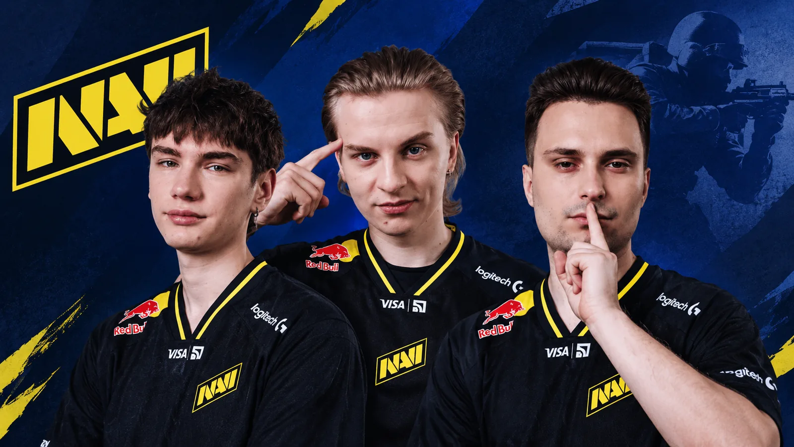 NAVI players competing against Team Spirit during their Counter-Strike 2 match at PGL Masters Bucharest 2026.