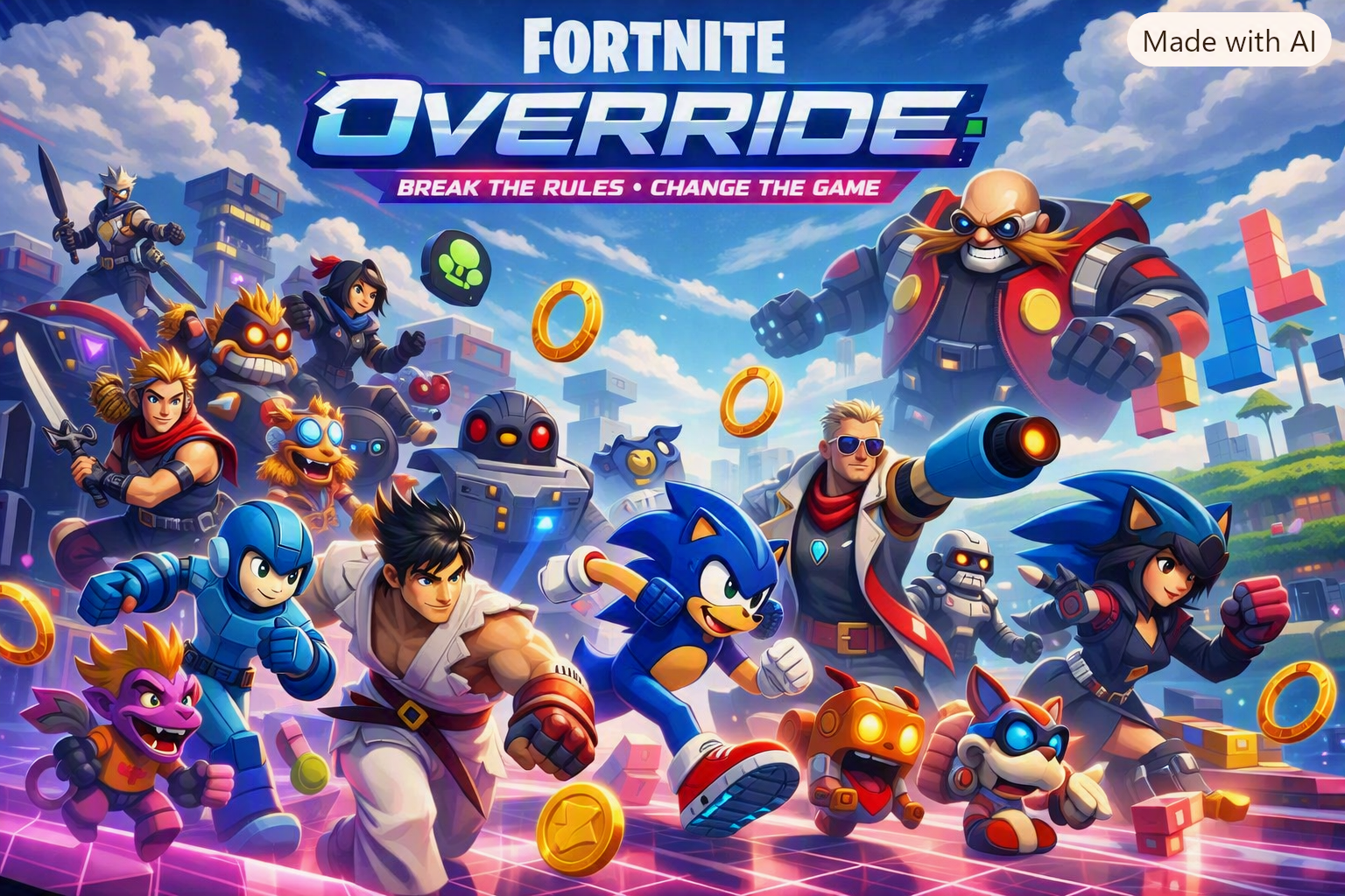 Cover image for Sonic Brings a Retro Gaming Twist to Fortnite’s ‘Override’ Season