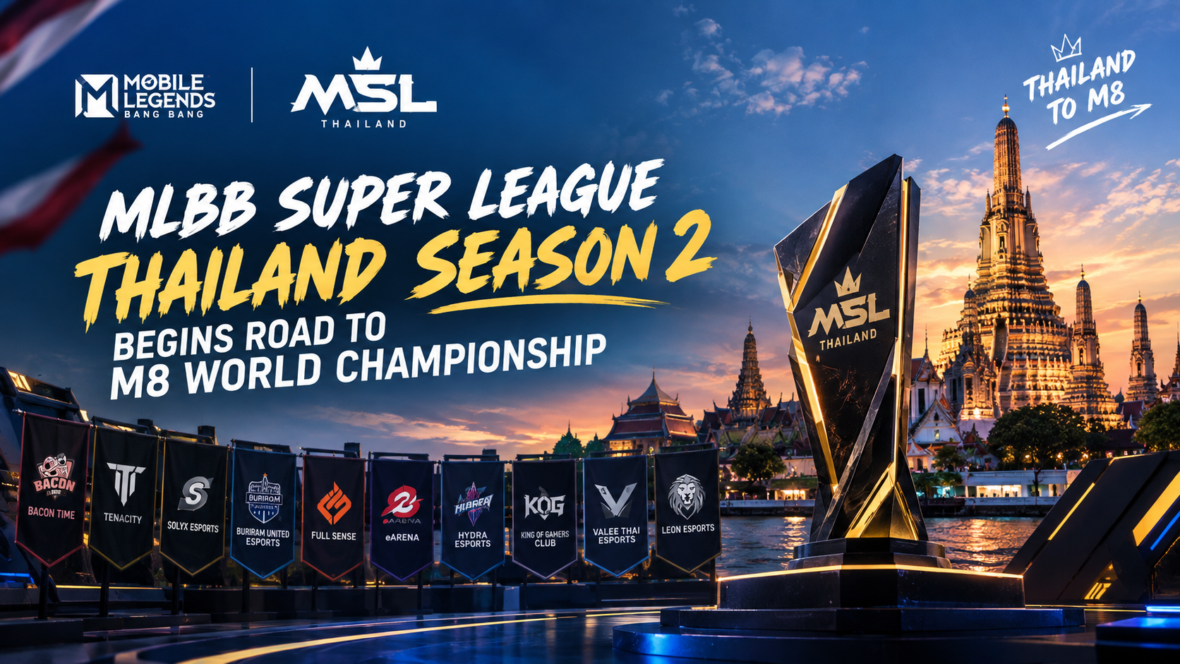MLBB Super League Thailand Season 2 teams competing for domestic and international opportunities.