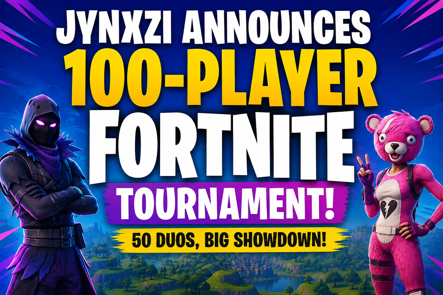 Jynxzi announces a 100-player Fortnite tournament featuring top streamers