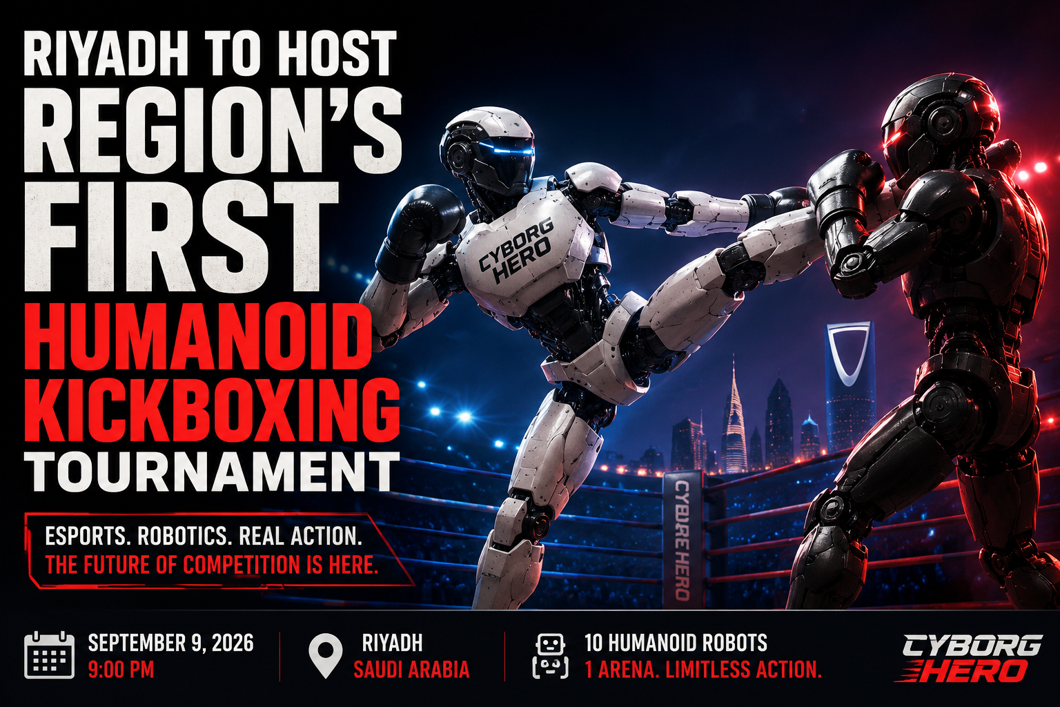 Humanoid robots compete in a kickboxing tournament in Riyadh